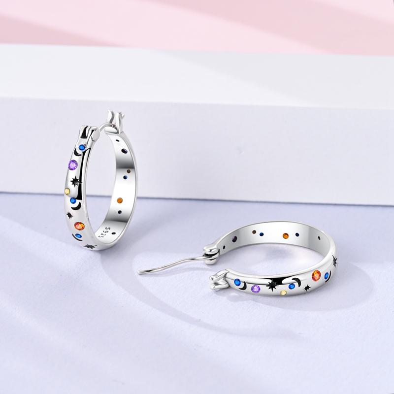 Women's Dazzling Starry Sky Earrings, Modern Design